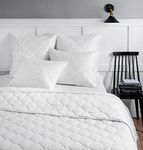 MARTHA STEWART Emerson White King Quilt Set - 3 Piece 100% Egyptian Cotton Bedspread, Smooth, Silky Sateen Weave Reversible, Soft & Lightweight Quilt, 1 Summer Quilt, 2 Pillow Shams