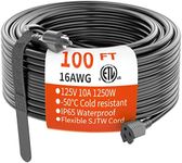 HUANCHAIN 100 FT 16 Gauge Black Indoor Outdoor Extension Cord Waterproof, Flexible Cold Weather 3 Prong Electric Cord Outside, 10A 1250W 125V 16AWG SJTW, ETL Listed