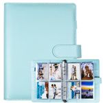 A5 Binder Card Collector with 30 Pack 4-Pocket Card Pages, 6 Ring Binder Album with 240 Card Slots, PU Leather Binder Cover with Magnetic Buckle Closure for Organizing K-pop Photocards