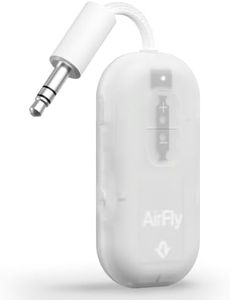 AirFly Pro 2 – Bluetooth Adapter for Airplane, Pair 2 AirPods or Wireless Headphones – 3.5mm AUX Bluetooth Transmitter for Cars, Boats, Treadmills, TVs– Airplane Travel Essentials, Glacial White