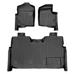 SMARTLINER Custom Fit Floor Mats 2 Row Liner Set Black for 2011-2014 Ford F-150 SuperCrew Cab