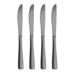 KitchEase Set of 4 Steak Knives – Food-Grade 18/8 Stainless Steel 8.6" Dinner Knives, Durable Mirror Polished Metal Silverware, Perfect for Home, Restaurant, and Gifting (Charcoal Black)