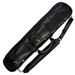 Pro Series LC-3 Premium Soft Black Leatherette Pool Cue Case, Black