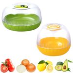 LINXIU Reusable Fruit and Vegetable Storage Containers Refrigerator Box Storage Bowls Lemon Shaped Storage Avocado Saver Holder 2 Pack