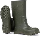 LITE BOOTS 100% Waterproof Rain Boots for Men | 16" Lightweight Non-Slip Rubber Shoes, 10 oz Each | Pull-On Fishing Shoes for Mud, Farm, Yard & Work | Perfect for Hunting, Outdoor Chores & Wet Weather
