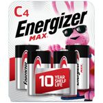 Energizer MAX C Batteries (4 Pack), C Cell Alkaline Batteries