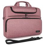 DOMISO 14" Multi-Functional Laptop Sleeve Business Briefcase Waterproof Messenger Shoulder Bag for 14 Inch Laptops/Chromebook/Ultrabook/Apple/Lenovo/HP/Dell/ASUS/Acer, Pink&Black