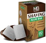 2 Pieces x 3.5 Ounce MB Herbals Shaving Alum Blocks | Pack of 2 Alum Blocks 3.5 Ounce Each | Potassium Shaving Alum Block Bar | No Fragrance | Stops Bleeding Minor Nicks Cuts After Shave