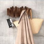 CORSICA DESIGNS | Foldable 5-Point Wooden Wall Hooks for Bedroom, Living Room, Kitchen and Bathroom, Cloth Hanging Heavy Duty Flip Down Multifunction Wall Hooks for Hanging