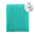 CREVENT 75cmX100cm Cozy Fluffy Warm Fleece Infant Blanket for Girls & Boys Toddler Crib Cot Stroller (Wave Teal Blue)