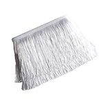 Yalulu 10 Meters 10 Wide Lace Fringe Trim Tassel Fringe Trimming for DIY Latin Dress Stage Clothes Accessories Lace Ribbon (White)