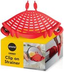 New! Strainer by OTOTO - Pasta Strainer, Cute Kitchen Accessories, Cool Kitchen Gadgets, Food Strainer, Spaghetti Colander (Red Crab - Clip On Strainer)