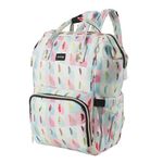 Luvlap Multifunctional Waterproof Diaper Bag-Backpack Cum Tote Bag/Travel Bag, Premium Oxford Waterproof Material, Large Storage Capacity with 15 Pockets, Checks Leaves (All Over Print)