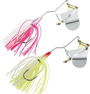 SEDGMO Buzz Bait Bass Fishing Lure Spinner Baits Kit Bass Rooster Tail Fishing Lures Fishing Bait for Freshwater & Saltwater (colorLight Green Pink 3/8oz)