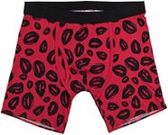 Bioworld Valentine's Day Be Mine Lips Pattern Men's Red Boxer Briefs-Medium