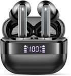Wireless Earbuds, 2024 Bluetooth 5.4 Headphones HiFi Stereo, 40H Playtime Ear Buds with 4 ENC Noise Canceling Mics, IP7 Waterproof Bluetooth Earbuds, LED Display In Ear Earphones for Android/iOS Black