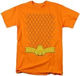 DC Comics Mens DCO271-AT Aquaman T-Shirt Opaque Short Sleeve T-Shirt - Orange - XXX-Large