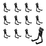 PYBTOOL 12Pack Slatwall Hooks Heavy Duty Slatwall Accessories Garage Slatwall Hooks and Hangers Small U Hook(Black) (Small U Hook)