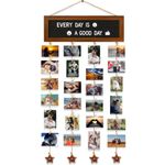 CJIAWYS Picture Frames Collage Wall Decor Photo Collage Frame Hanging Photo Display, Felt Letter Board with 340 Letters and 30 Clips, Unique Rustic DIY Photo Frames for Family Best Friends