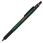 rOtring 500 Mechanical Pencil | 0.5mm HB Lead | Green hexagonal plastic barrel and non-slip textured metal grip