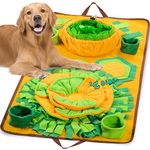 Large Snuffle Mat, Eufymax 34'' x 19'' Snuffle Mat for Dogs, Dog Puzzle Mat with Sounds for Interaction Dog Foraging and Sniffing Feeding, Encourage Natural Foraging Skills and Stress Release