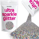 Glitter Gun Metal Grey Holographic Ultra Sparkle Sequins Nail Face Festival Christmas Halloween Makeup Ultra Fine 100g / 3.5oz