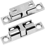 Uenhoy 10 Pcs Solid Brass Cabinet Door Catch, Dual Ball Tension Latch 1-5/8" Closet Ball Roller Catch Latch with Screw (Silver, 42mm)