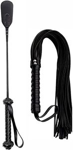 DERINODEM Riding Set Whip Crop Riding Whips for Horses, Leather Riding Crop, Horse Crop Whip, Faux Whip, Black Horse Whip Leather, Crops for Horses, Horse Crop Black, Whip and Riding Crop