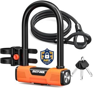 Bike U Lock - Sigtuna Bike Lock Cut Resistant, Heavy Duty Anti-Theft with 4ft/1.2m Cable, Bicycle Lock Made in Cut-Resistant Special Steel with Sturdy Mounting Bracket for Bikes, Ebikes, Scooters.