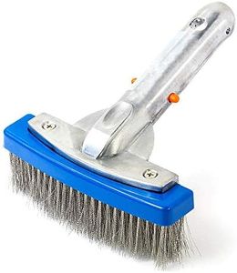 Daveyspa 5-inch Heavy-Duty Swimming Pool Cleaning Brush with Aluminum Handles and Stainless Steel bristles is Ideal for handling Stubborn Stains in Concrete and Granite Pools.