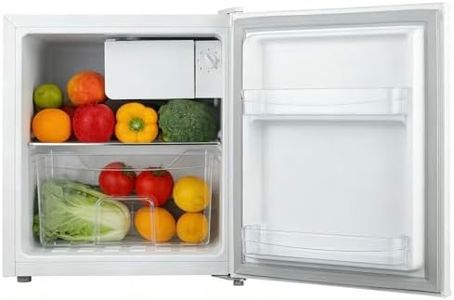 Casanta 50L. Mini Fridge with Lock and Key, Compact Refrigerator with Chiller Compartment, Quiet Energy Efficient Small Fridge for Dorm, Bedroom, Office, RV, Garage - White