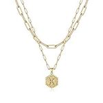 M MOOHAM Gold Initial Necklaces for