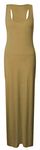 Crazy Girls Womens Long Racer Back Jersey Ladies Maxi Dress Mocha