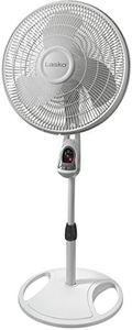 Lasko Oscillating Adjustable Pedestal Stand Fan with Timer and Remote for Indoor, Bedroom, Living Room, Home Office & College Dorm Use, 16 Inch, White, 1646