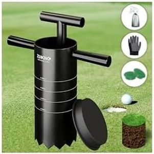 Portable Golf Hole Cutter with 2 Golf Hole Cup Covers – USGA Standard, Lightweight & Detachable Hole Digger with 3” - 6” Markings – Great for Backyard, Garden & Outdoor Golf Putting Green Practice