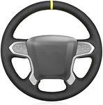 MEWANT DIY Hand Stitch Black Suede Steering Wheel Wrap for Chevy Suburban Tahoe Silverado 1500 Silverado 2500/3500
