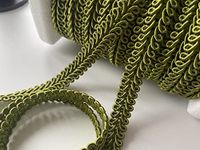 Rayon Braid Cord Textile Trim Home Decor - Pillow, Cushion, Curtains Edge Trimming Upholstery - 10mm Wide - Any Length (Sold by The Metre) (Khaki Green)