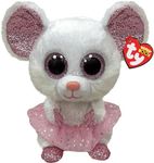 TY 2007519 Nina Mouse with Tutu Beanie Boo Stuffed Animal, Multicoloured, 15 cm