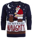 shelikes Mens Christmas Jumper Xmas Knitwear Sweater Ugly Novelty Hoodies Jumpers Hooded Tops