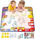 KIZZYEA Educational Toy for 2 3 4 5 Years Old Kids, Water Doodle Mat, Kids Large Coloring Mat with Neon Colors, Christmas Birthday Gifts for Toddlers, Boys,Girls