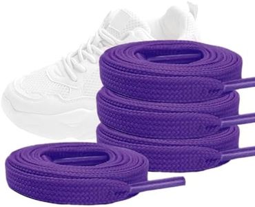 WALWAL 45" Flat Athletic Shoe Laces for Sneakers, Skate Shoes, Boots, Sport and Casual Wear 4 Pair Pack High Durability Stylish(Deep Purple)