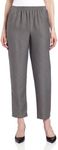Alfred Dunner All Around Elastic Waist Polyester Short Petite Pants - Pull-On Style, Grey, 18 Petite