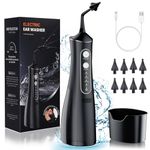 Bibykivn Electric Water Powered Ear Cleaner, Safe & Effective Ear Irrigation Cleaning Tools with 4 Pressure Settings for Rechargeable Ear Syringe Kit, Replaceable Tips For Adults Kid