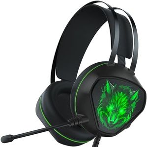 Gaming Headset for Xbox Series X/S, Xbox One, PS5, PS4, PC with 7.1 Surround Sound, Wired Gaming Headphone with Noise Cancelling Mic, Dynamic RGB Light for Xbox Controller, Switch (Black Green)