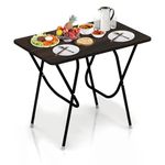 Dazel Home Multi-Purpose Foldable Portable 2 Seater Dining Table - Engineered Plywood Top, Powder Coated Finish (Black)