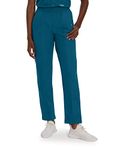 Landau Women's Classic Fit Elastic Waist Scrub Pants X-Large Tall Caribbean Blue