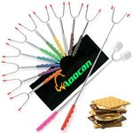 Aoocan Marshmallow Roasting Sticks Set of 12 Extend 45" Smores Sticks for Fire Pit, Telescoping Rotating Smores Skewers - Hot Dog Roasting Sticks for Campfire, Camping, Bonfire and Grill