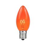 Novelty Lights 25 Pack C9 Outdoor String Light Christmas Replacement Bulbs, Amber, E17/C9 Base, 7 Watt