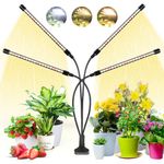 Wolezek Grow Lights for Indoor Plants, 80 LED 4 Heads Full Spectrum Grow Light with Clip, Plant Light with 5000K/3000K/660nm LED Chips, Auto Timer 6/12/16H, Grow Lamp for Seed Starting, Winter Growth