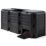 DEUBA® 1200L Garden Compost Bin | Composting Organic ECO Waste Converter Box | Recycling Bins | Cleaning Caddy | Food Waste Bin | Dog Food Bin | Worm Farm | Outdoor Compost Garden Storage Box | Black